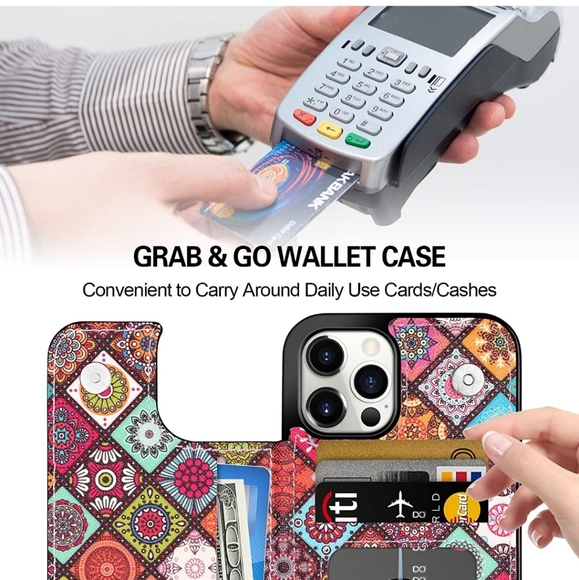 NEW Boho iPhone 12 Pro Max Wallet Flip Case - Picture 2 of 6
